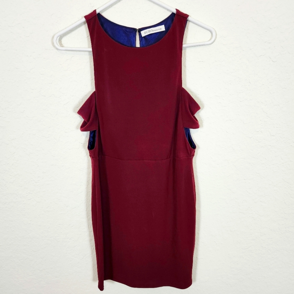 BCBGeneration | New Side Cutout Bodycon Dress Maroon Small